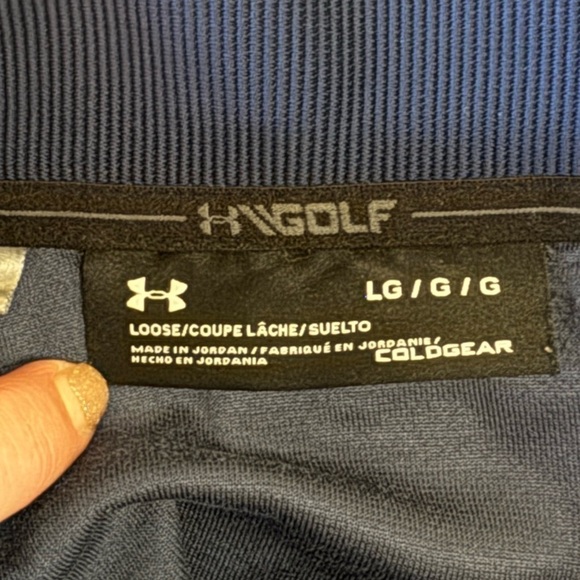Under Armour Golf Men's Storm ColdGear Pullover Navy Blue Sweater Large 1/4 Snap - Picture 10 of 13